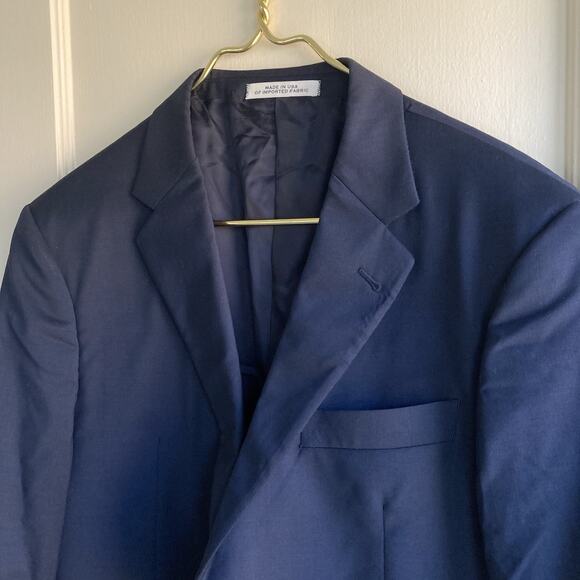 JOSEPH ABBOUD 100% Wool Navy Blue Sport Coat Suit Jacket Blazer 42S - Picture 2 of 12